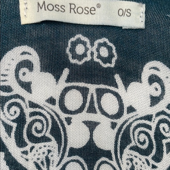 Moss Rose Blue Green Kimono Swim Beach Cover Up Viscose One Size - Picture 3 of 15